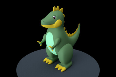 卡通小恐龙c4d模型动画