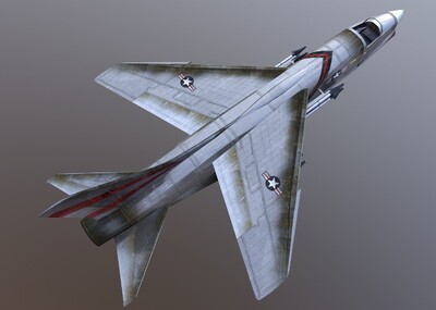 代军用飞机 vought f-8 crusader 舰载超音速战斗机 十字军战士 美国