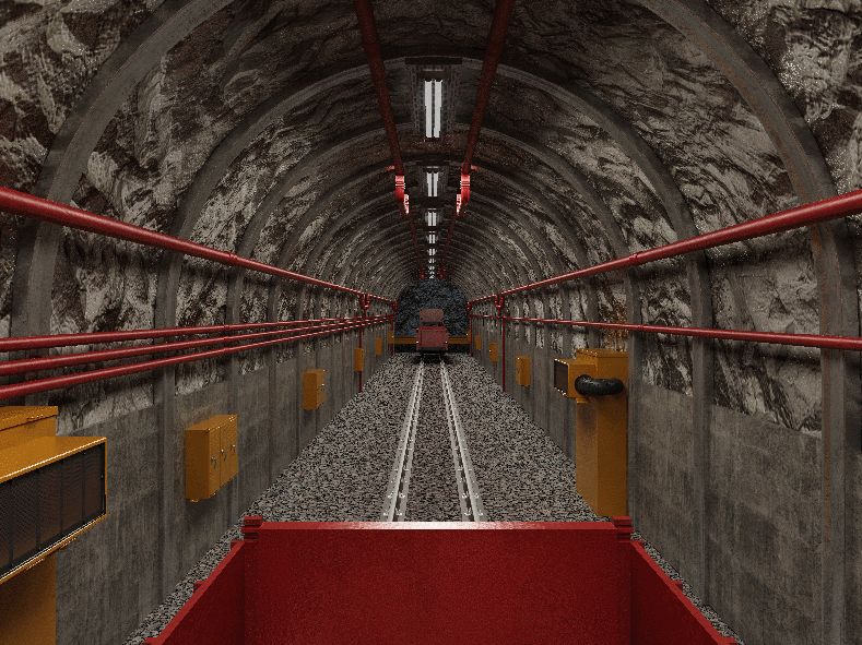 矿洞,煤矿,巷道,轨道,矿车