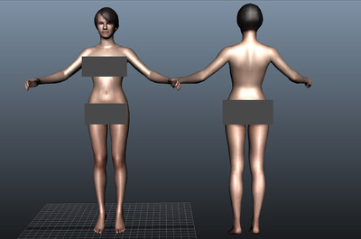 女人体 基础人体 基础女模 写实女人_蓝猫不淘气作品_人物女人_cg模型