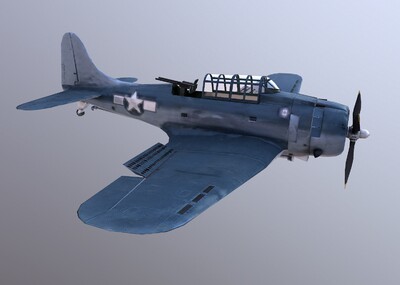 俯冲轰炸机 dauntle_18537776869作品_飞机/航空器军用飞机_cg模型网