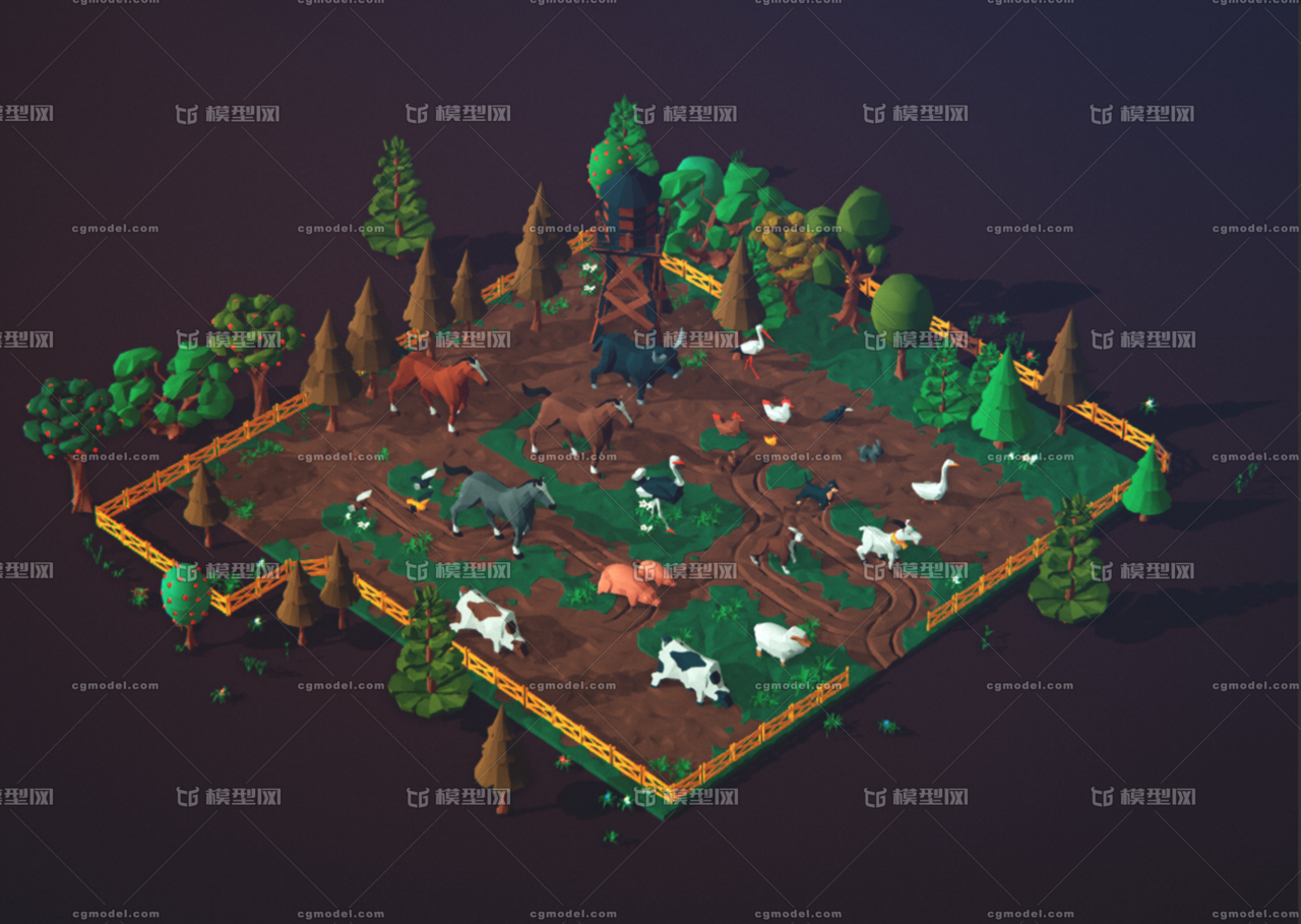 LOWPOLY 多边形模型-自然场景模型库-Unity模型下载-cg模型网