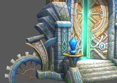 手绘石台,传送门,传送阵,传送点