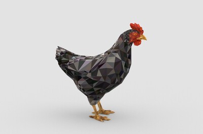 多边形鸡3d模型
