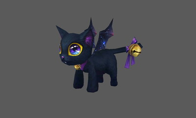 可爱小猫咪 卡通 手绘 q版 黑猫 魔法猫 宠物猫 精灵猫 神兽猫 飞猫