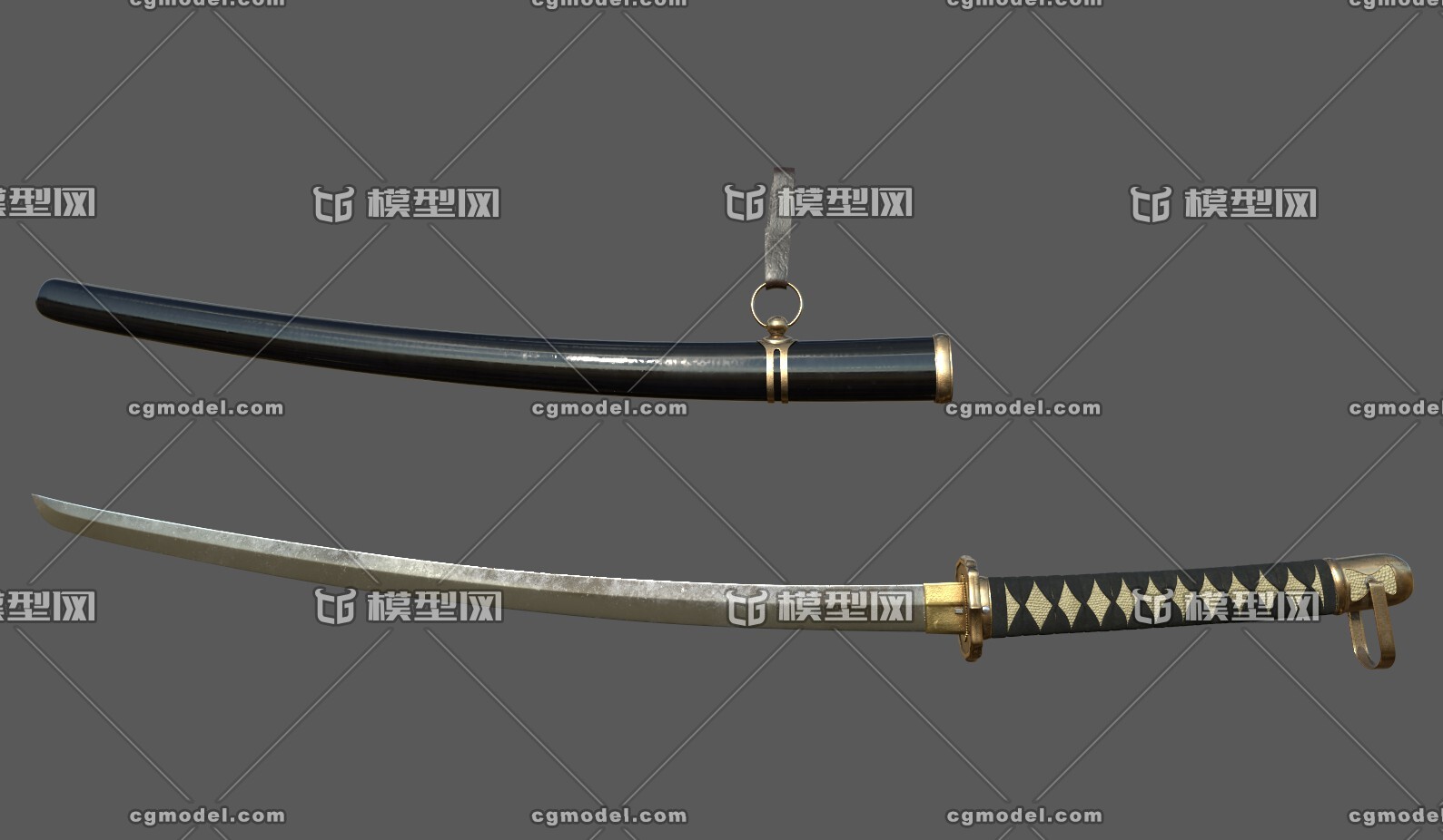 武士刀日本刀东洋刀太刀刀剑 Cg模型网 Cgmodel 三维设计师交流互动平台 专注多品类3d模型下载 原创作品分享 软件学习