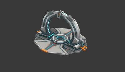 手绘 卡通 传送门 法阵 机械城物件 金属传送门 机械装置 未来城 科幻