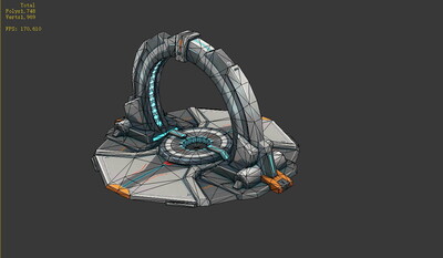 手绘 卡通 传送门 法阵 机械城物件 金属传送门 机械装置 未来城 科幻