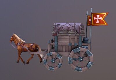 自制  古代镖车  带行走动画的镖局马车  运货车