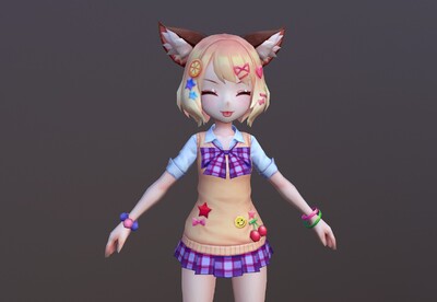 卡通二次元可爱猫女小猫咪手绘小猫妖