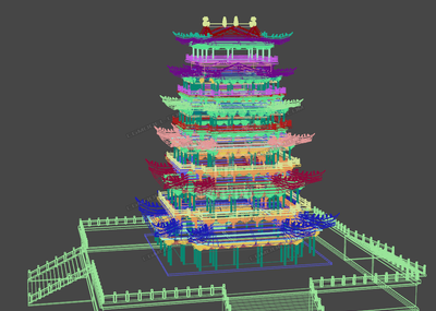 古建筑集合模型-古代场景模型库-3ds Max(.max)模型下载-cg模型网