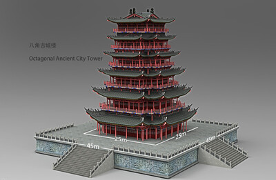 古建筑集合模型-古代场景模型库-3ds Max(.max)模型下载-cg模型网