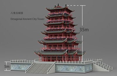 古建筑集合模型-古代场景模型库-3ds Max(.max)模型下载-cg模型网