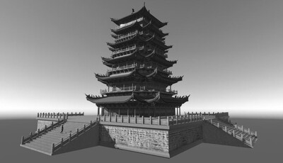 古建筑集合模型-古代场景模型库-3ds Max(.max)模型下载-cg模型网
