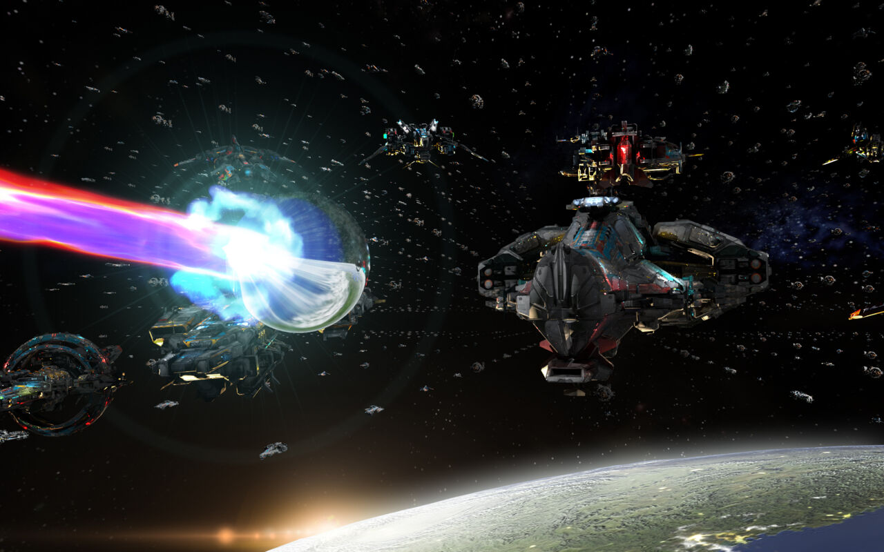 外星三体水滴接触人类战舰