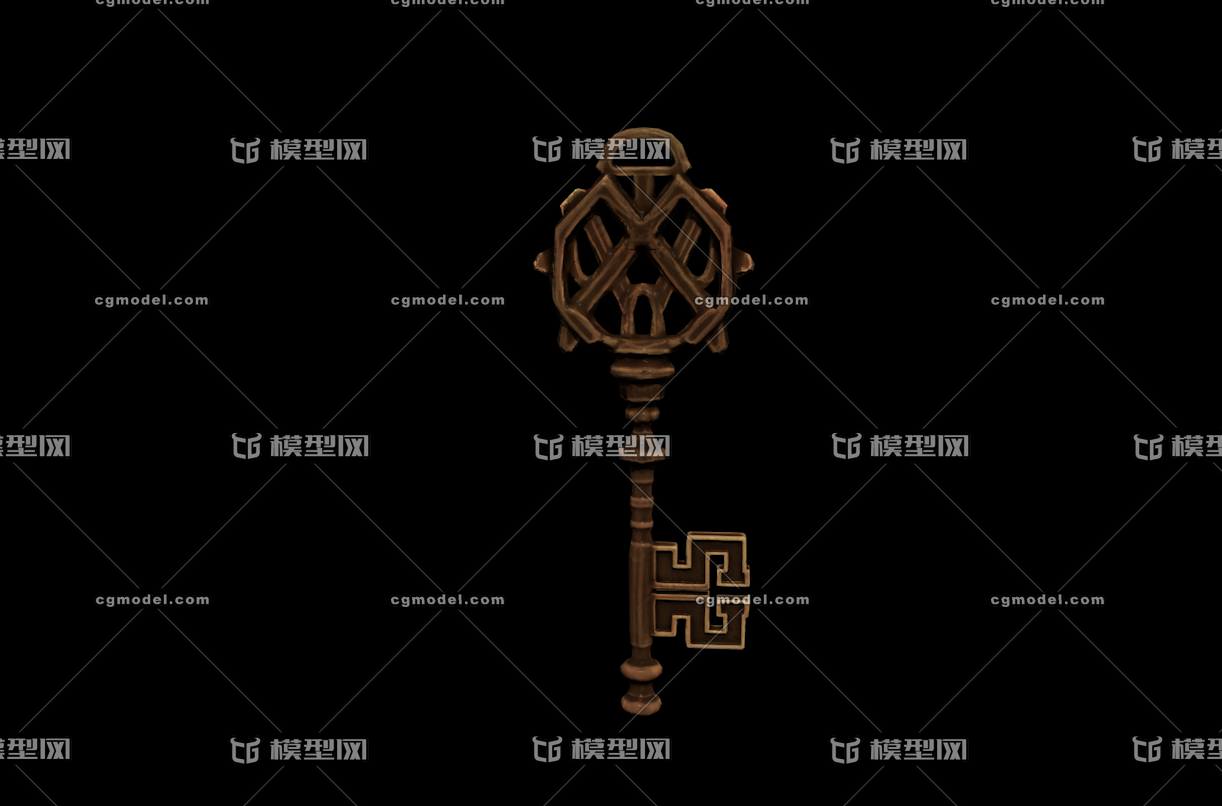 金色钥匙 古代钥匙 黄金钥匙模型-五金工具模型库-FBX(.fbx)模型下载-cg模型网