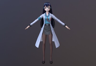 二次元长发女医生漂亮女孩