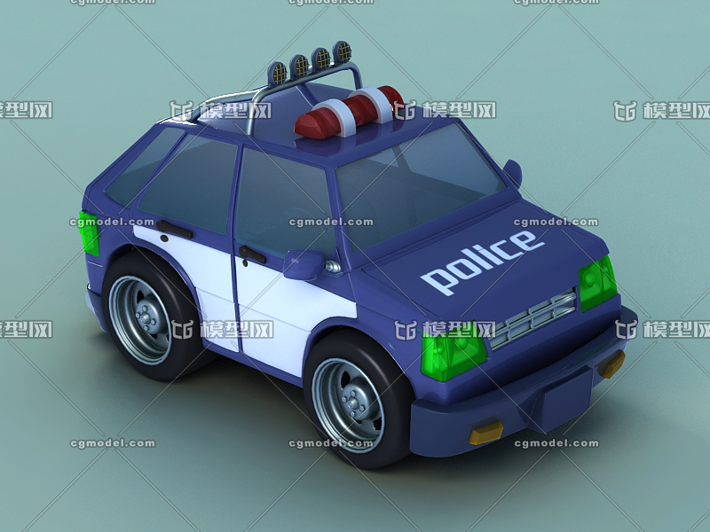 超級卡通警車 玩具police q版小車_小寒冰作品_車輛轎車_cg模型網