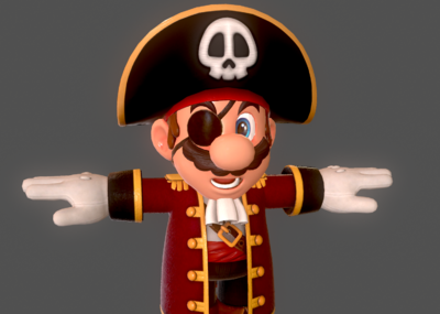 次世代 pbr 卡通人物 中世纪 船长 独眼 海贼 海盗船长 大胡子海盗