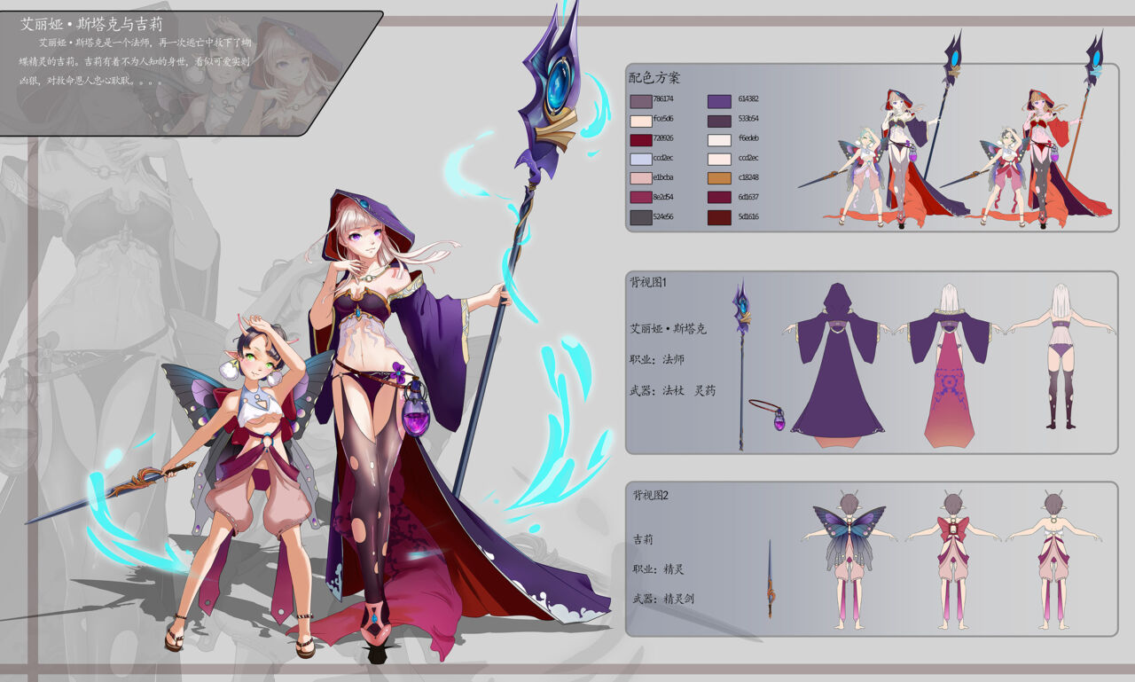 魔法学院人物原画展示