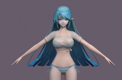 二次元夏装女孩比基尼精灵女孩