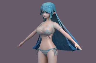 二次元夏装女孩比基尼精灵女孩