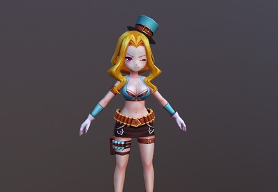 卡通二次元性感女牛仔火辣女枪手