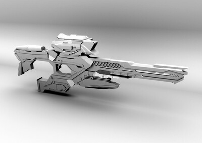 科幻枪练习白模maya