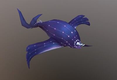 手绘 动画 鲸鱼怪   简模独角鲸   鲸鱼