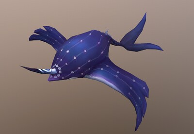 手绘 动画 鲸鱼怪   简模独角鲸   鲸鱼