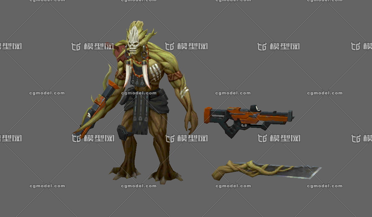 卡通树妖,巨人格鲁特,树精灵,森林战士,_hlhyrjw作品_人物异形怪物_cg