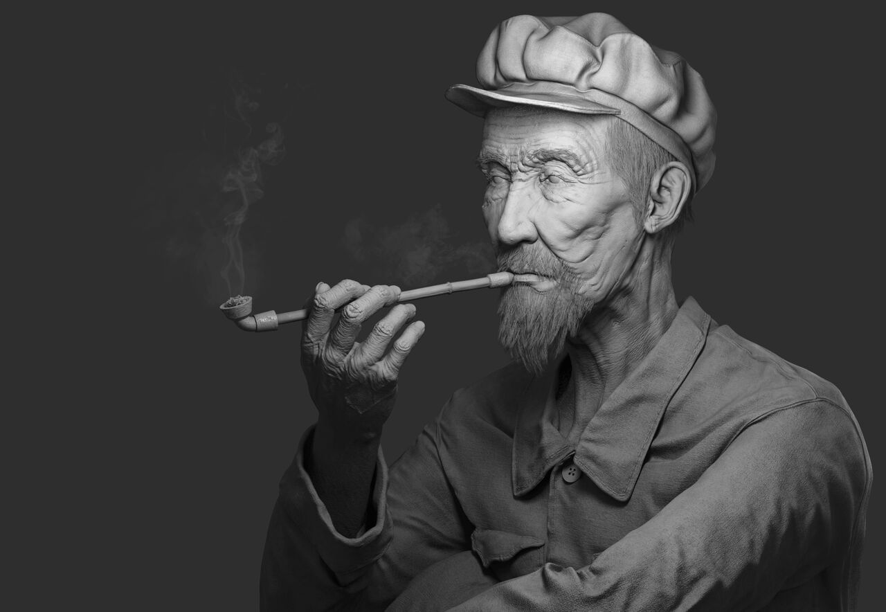 老农民抽烟头像图片