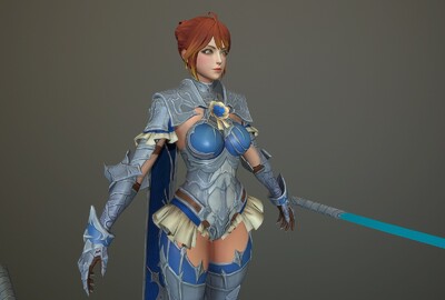 欧洲铠甲 次世代 皇家骑士 女骑_shengmumaliya作品_人物女人_cg模型