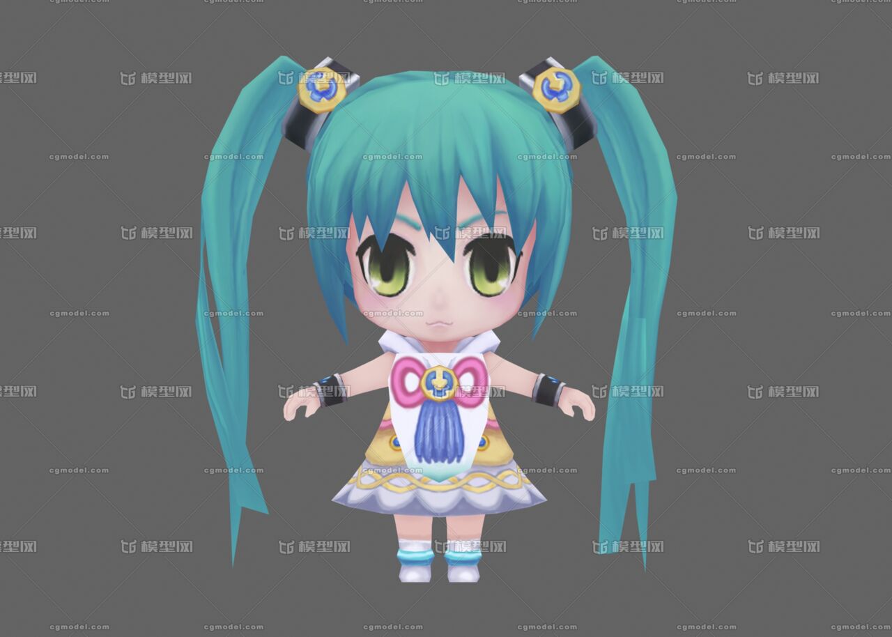 q版初音卡通可愛小女孩卡通小學生