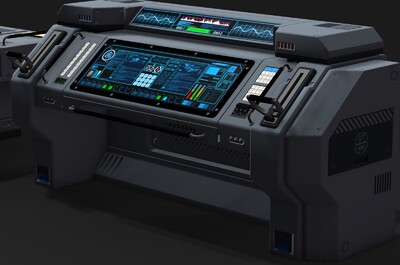 数控板控制设备scifi数控高科技军事控制台未来科幻宇宙飞船驾驶室