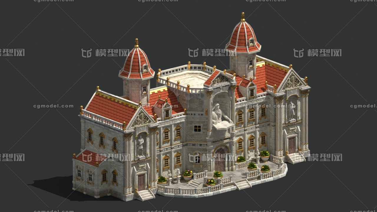 三渲二建筑 伟人建筑模型-历史建筑模型库-3ds Max(.max)模型下载-cg模型网