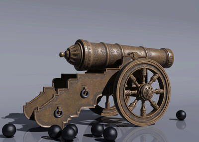 海盗专用火药大炮_六个萝卜作品_武器火炮器械_cg模型网