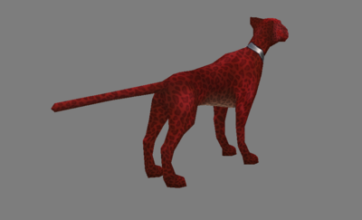 豹子 卡通豹 红色豹子 低模豹子