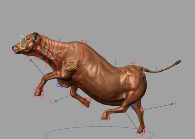 写实老黄牛耕牛畜牲 次时代养殖牛肌肉牛模型带骨骼蒙皮绑定