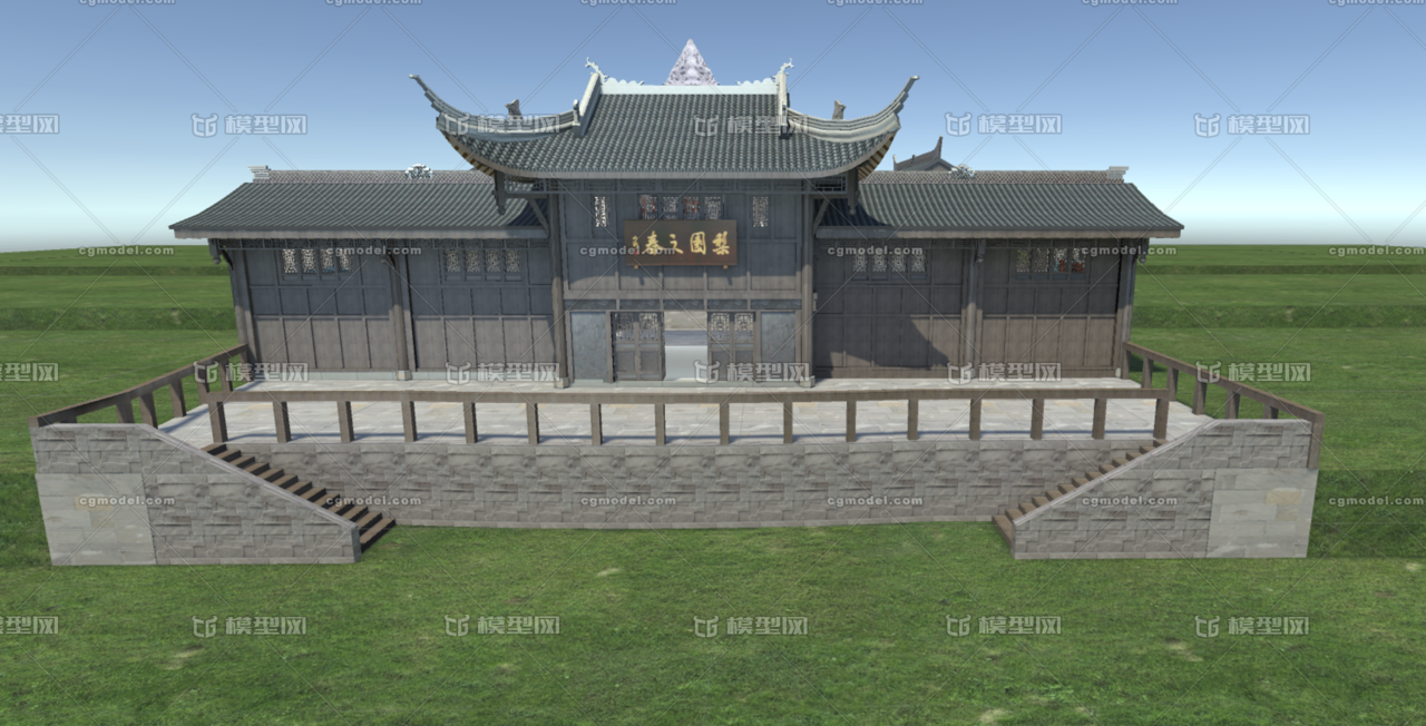 虚拟现实大场景VR 古建模型-古代场景模型库-Unity模型下载-cg模型网