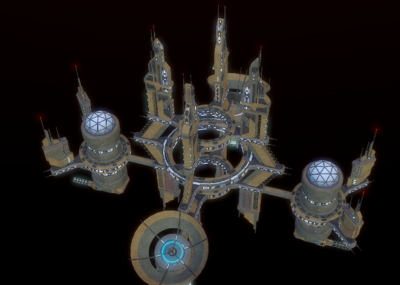 次世代 科幻 飞船补给站 空间站 堡垒 中型 卫星 能源补给站 宇宙补给