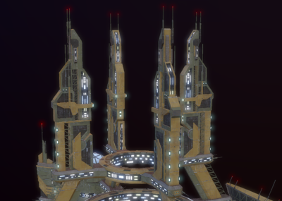 次世代 科幻 飞船补给站 空间站 堡垒 中型 卫星 能源补给站 宇宙补给