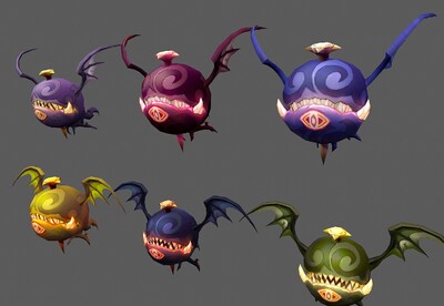 带动画 卡通  鬼魅蝙蝠小妖  小妖精   大嘴怪 monster