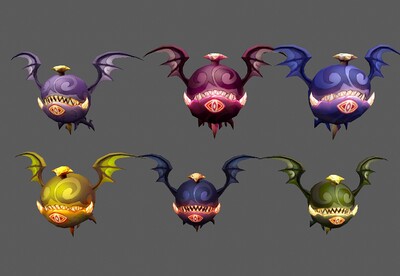 带动画 卡通  鬼魅蝙蝠小妖  小妖精   大嘴怪 monster