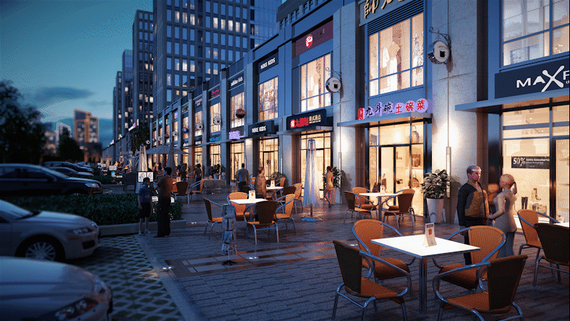 商业 商业街 街区 配套商业 商业_lzjp作品_场景现代场景_cg模型网