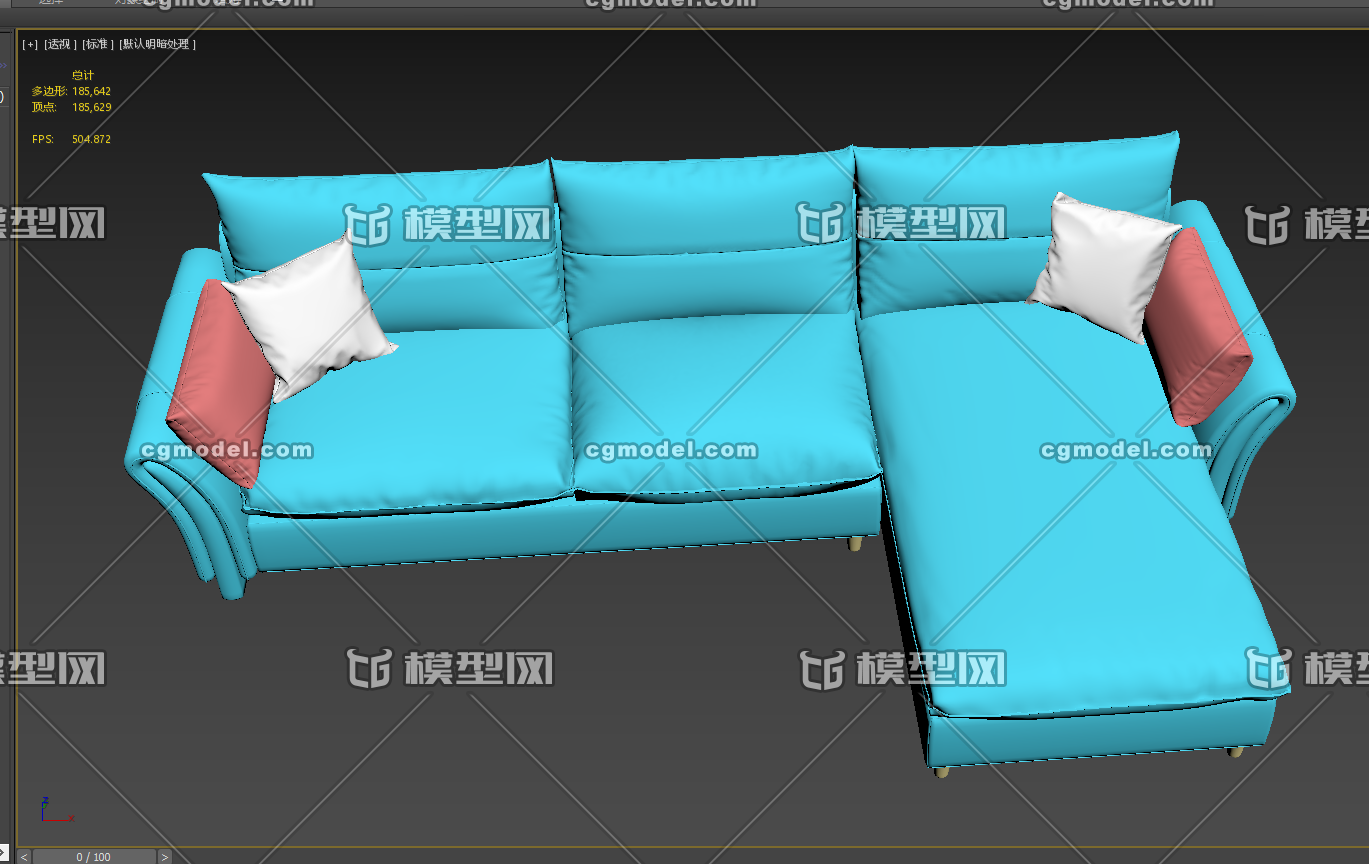 布艺沙发北欧风格多人沙发模型-沙发模型库-3ds Max(.max)模型下载-cg模型网