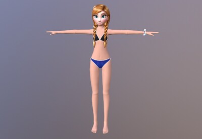 安娜-比基尼装 次世代 风格 冰雪奇缘 卡通角色