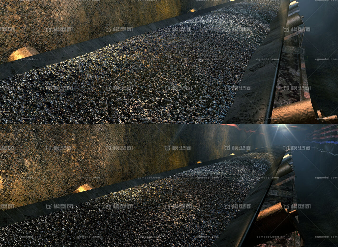 点个赞呗煤矿采集过后的,传送带运输,煤矿材质是置换贴图的官方提示