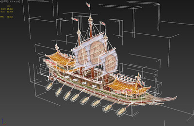 豪華復古船_luoyunfeng923作品_船艇古代船/仿古船_cg模型網