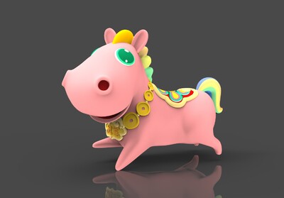 卡通马 动物 原创 角色 形象 动画 影视 q版 卡通 场景 美陈 景观